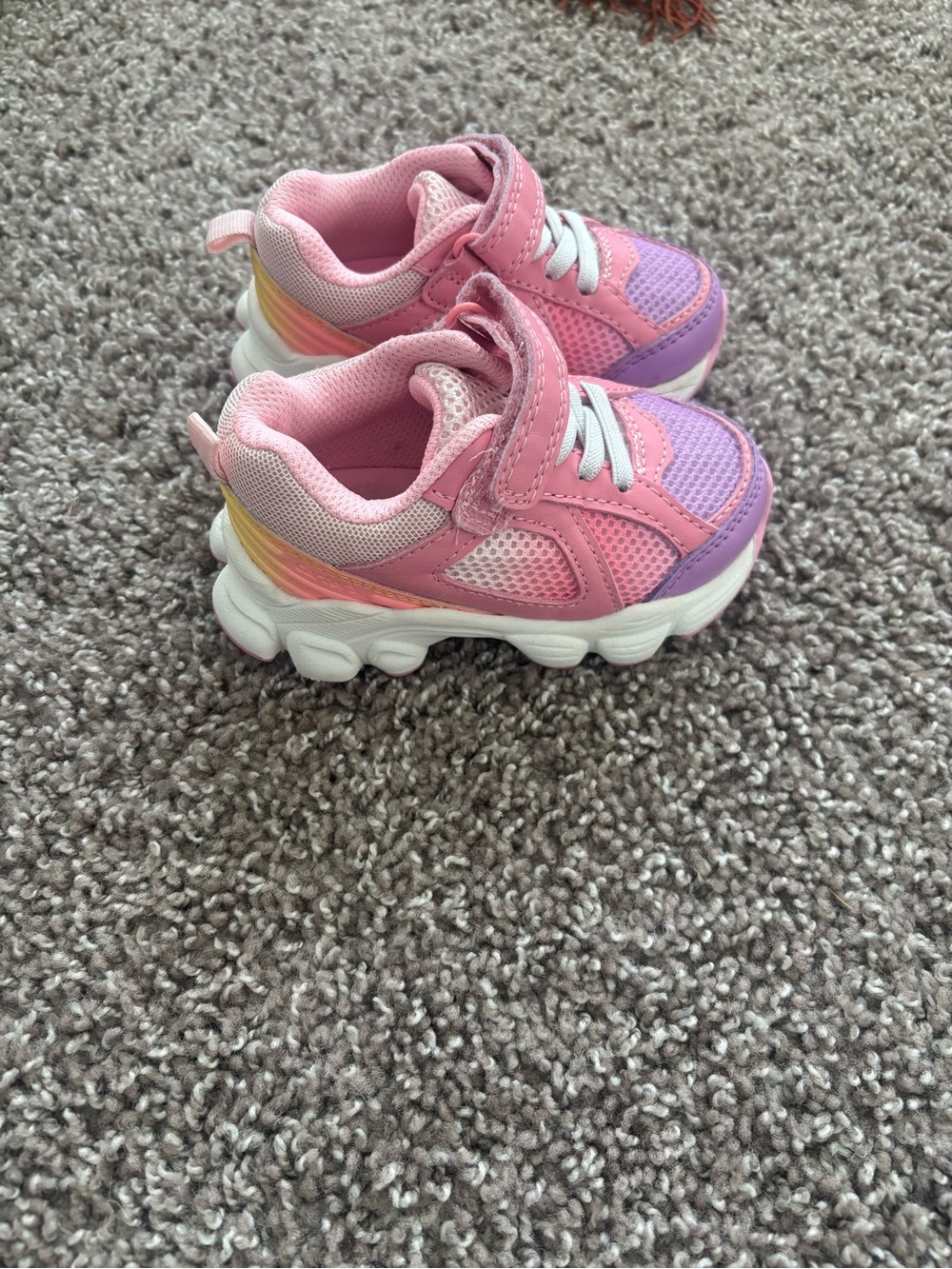 Carter's Pink and Purple Toddler Sneakers with Rainbow Heel